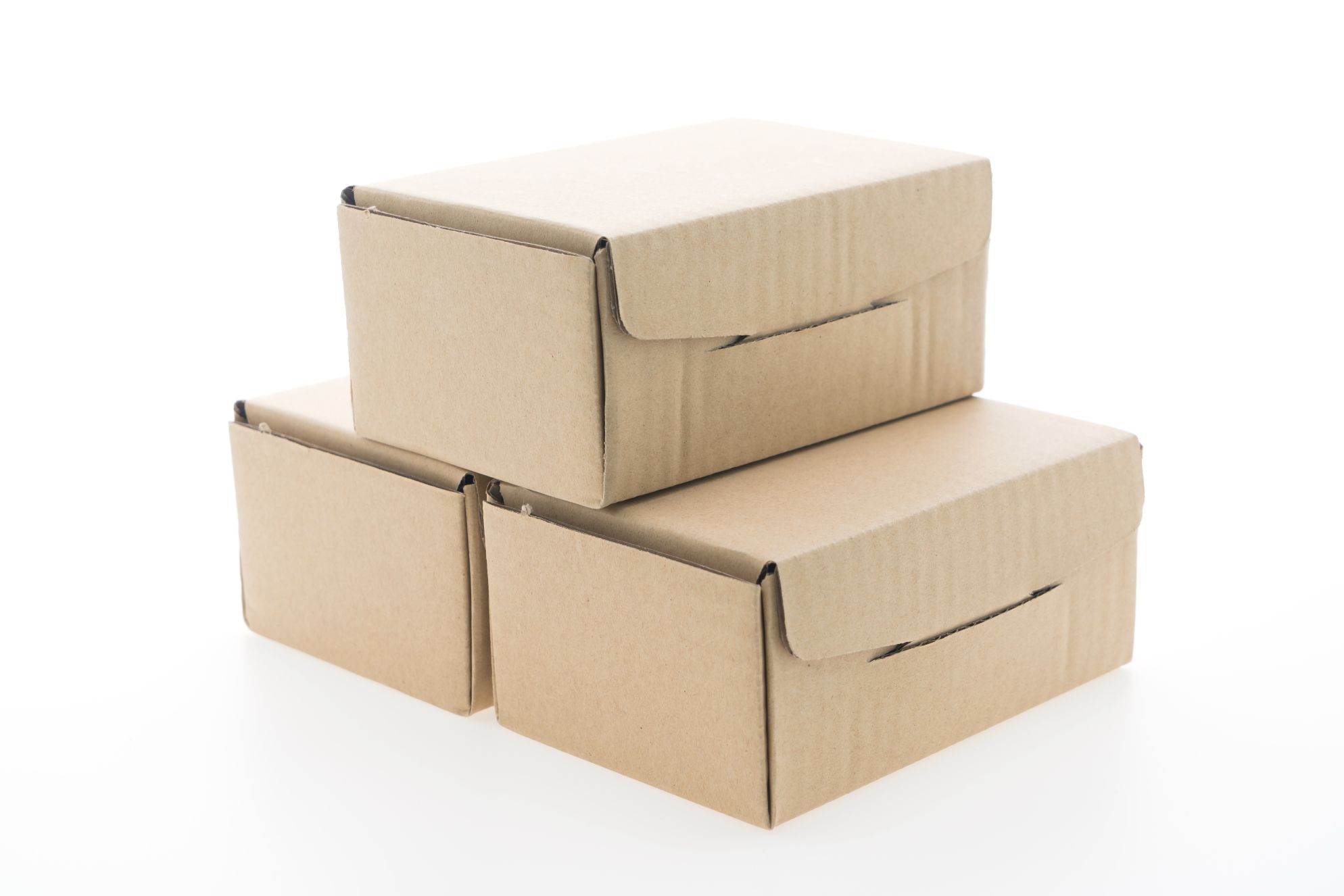 Brown box mock up isolated on white background